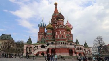 Moskova, Rusya - 30 Nisan 2018: Aziz Basil Katedrali (Tapınak, fesleğen mübarek), Kızıl Meydan, Moskova, Rusya Federasyonu  