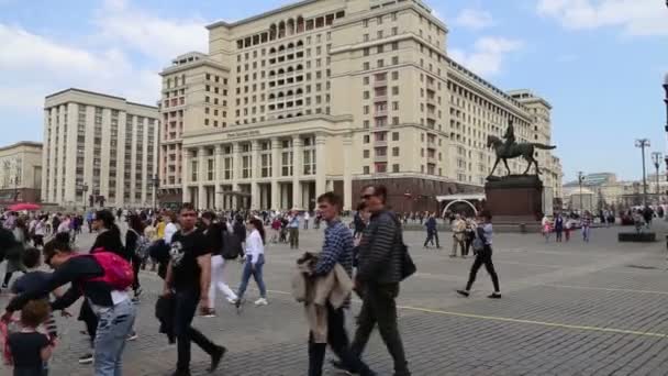 Μόσχα Ρωσία Απριλίου 2018 Προσόψεων Των Four Seasons Ξενοδοχείο Hotel — Αρχείο Βίντεο