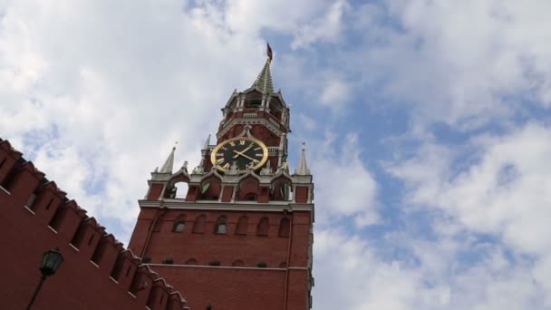 Spasskij Tower Moskva Kreml Ryssland — Stockvideo