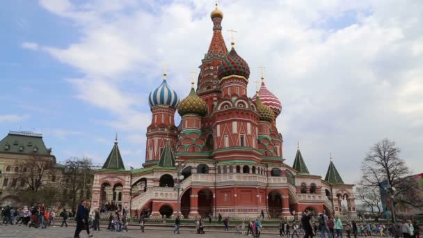 Moscou Russie Avril 2018 Cathédrale Saint Basile Temple Basile Bienheureux — Video