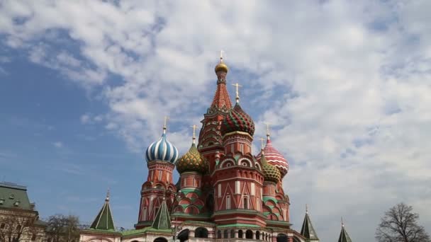 Moscow Oroszország 2018 Április Saint Basil Cathedral Temple Bazsalikom Áldott — Stock videók