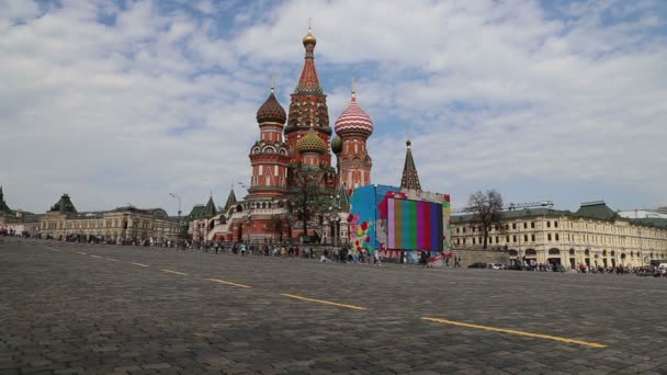 Moscú Rusia Abril 2018 Catedral San Basilio Templo Basilio Bendito — Vídeos de Stock