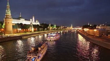 Moskova, Rusya 12 Haziran 2018: Görünümü Kremlin ve Moskova Nehri, Moskova, Rusya - Moskova'nın en popüler görünümü 