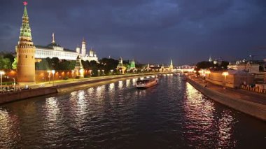 Moskova, Rusya 12 Haziran 2018: Görünümü Kremlin ve Moskova Nehri, Moskova, Rusya - Moskova'nın en popüler görünümü 