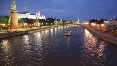 Kremlin ve Moskova Nehri, Moskova, Rusya - Moskova'nın en popüler görünümü görünümü 