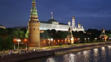 Kremlin ve Moskova Nehri, Moskova, Rusya - Moskova'nın en popüler görünümü görünümü 