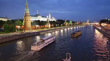 Moskova, Rusya 12 Haziran 2018: Görünümü Kremlin ve Moskova Nehri, Moskova, Rusya - Moskova'nın en popüler görünümü 