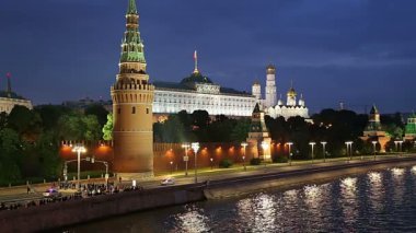 Kremlin ve Moskova Nehri, Moskova, Rusya - Moskova'nın en popüler görünümü görünümü 