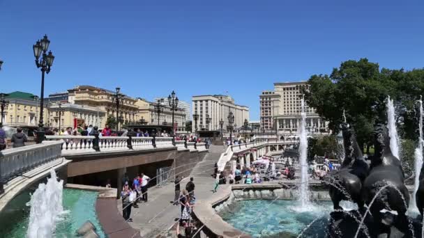 Moskwa Rosja Czerwca 2018 Manege Square Pobliżu Kremla Moscow Federacja — Wideo stockowe