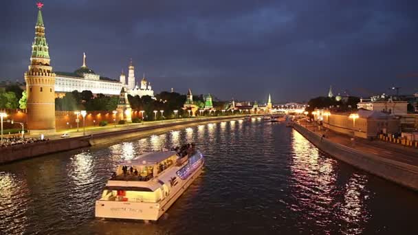 Moskva Ryssland Juni 2018 Utsikt Över Kreml Och Moskvafloden Moskva — Stockvideo