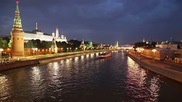 Moskva Ryssland Juni 2018 Utsikt Över Kreml Och Moskvafloden Moskva — Stockvideo
