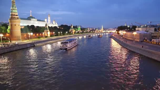 Utsikt Över Kreml Och Moskvafloden Moskva Ryssland Vyn Populäraste Moskva — Stockvideo