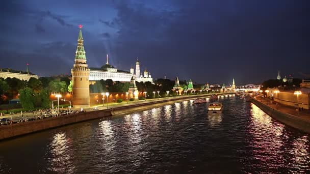 Utsikt Över Kreml Och Moskvafloden Moskva Ryssland Vyn Populäraste Moskva — Stockvideo