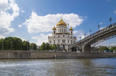 Moskova, Rusya 23 Mayıs 2018: Mesih İsa Katedrali (gün), Moskova, Rusya Federasyonu.