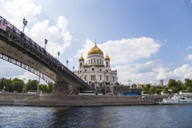 Moskova, Rusya 23 Mayıs 2018: Mesih İsa Katedrali (gün), Moskova, Rusya Federasyonu.