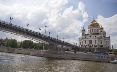 Moskova, Rusya 23 Mayıs 2018: Mesih İsa Katedrali (gün), Moskova, Rusya Federasyonu.