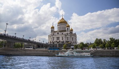 Moskova, Rusya 23 Mayıs 2018: Mesih İsa Katedrali (gün), Moskova, Rusya Federasyonu.