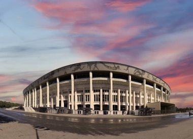Moskova, Rusya 10 Ağustos 2018: Moskova büyük arena (Stadium) spor Luzhniki Olimpiyat karmaşık--2018 FIFA Dünya Kupası Rusya (panorama Stadyumu)    