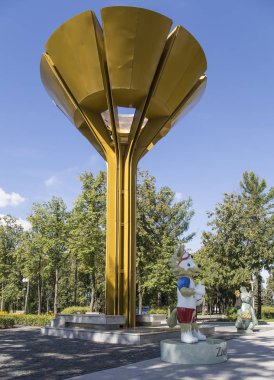 Moskova, Rusya 10 Ağustos 2018: bölge, Moskova Luzhniki Olimpiyat kompleksi üzerinde--Rusya 2018 FIFA Dünya Kupası Stadyumu