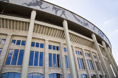 Moskova, Rusya 10 Ağustos 2018: Moskova büyük arena (Stadium) spor Luzhniki Olimpiyat karmaşık--Rusya 2018 FIFA Dünya Kupası Stadyumu 
