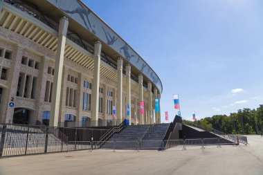 Moskova, Rusya 10 Ağustos 2018: Moskova büyük arena (Stadium) spor Luzhniki Olimpiyat karmaşık--Rusya 2018 FIFA Dünya Kupası Stadyumu 