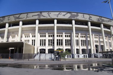 Moskova, Rusya 10 Ağustos 2018: Moskova büyük arena (Stadium) spor Luzhniki Olimpiyat karmaşık--Rusya 2018 FIFA Dünya Kupası Stadyumu 
