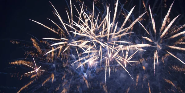 庆祝五彩缤纷的烟花在天空中爆炸 — 图库照片