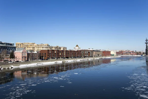 Moskau Russland März 2018 Moskau Moskva Flussufer Russland Wintertag — Stockfoto