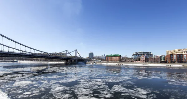 Moskou Rusland Maart 2018 Krymsky Bridge Krim Bridge Winterdag Een — Stockfoto