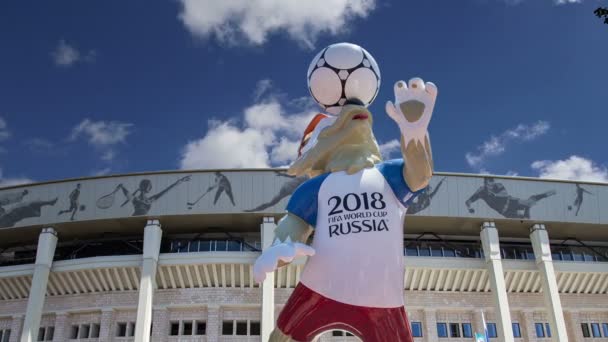 Mosca Russia Agosto 2018 Mascotte Ufficiale Della Coppa Del Mondo — Video Stock