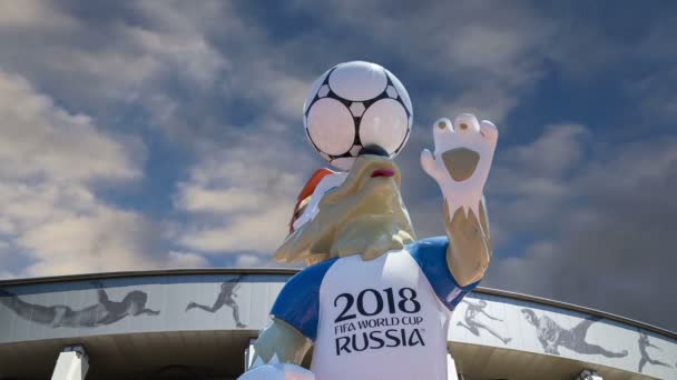 Moscú Rusia Agosto 2018 Mascota Oficial Copa Mundial Fifa 2018 — Vídeo de stock