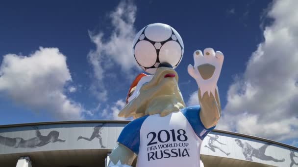 Mosca Russia Agosto 2018 Mascotte Ufficiale Della Coppa Del Mondo — Video Stock