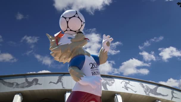 2018 ロシアのモスクワ ロシア オオカミ Zabivaka 2018 Fifa ワールド カップとルジニキ オリンピック — ストック動画