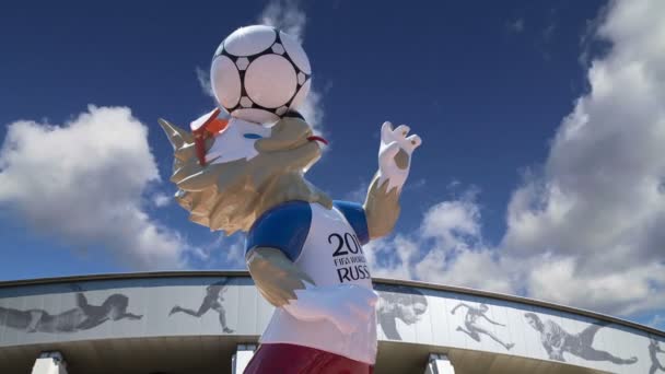 Mosca Russia Agosto 2018 Mascotte Ufficiale Della Coppa Del Mondo — Video Stock