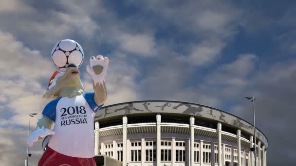 Moskva Rusko Srpna 2018 Oficiální Maskot Mistrovství Světa 2018 Rusku — Stock video