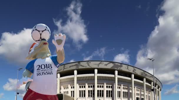 Moskau Russland August 2018 Offizielles Maskottchen Der Fifa Weltmeisterschaft 2018 — Stockvideo