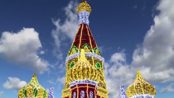 Рождественские Новогодние Праздники Украшения Площади Киевского Киевского Железнодорожного Вокзала Ночью — стоковое видео