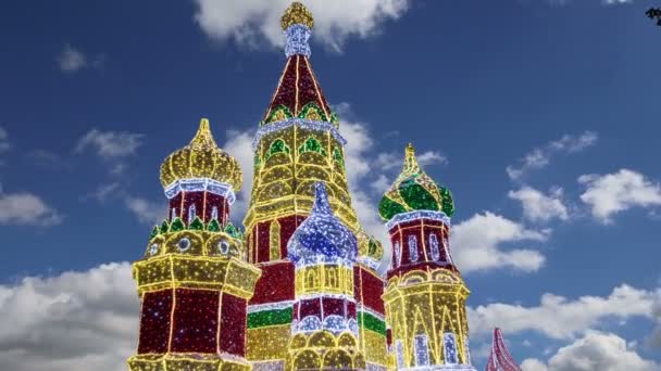 Újévi Ünnepek Karácsonyi Dekoráció Kijevi Kiyevskaya Pályaudvar Területén Este Moszkva — Stock videók