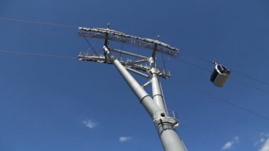 Moskova'da tarihi yerlesim Vorobyovy kanlı ve Luzhniki, Rusya topraklarında inşa ediliyor bir teleferik, teleferik (teleferik) üzerinde Vorobyovy Gory... olduğunu