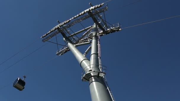 Teleférico Por Cabo Vorobyovy Gory Teleférico Que Está Sendo Construído — Vídeo de Stock