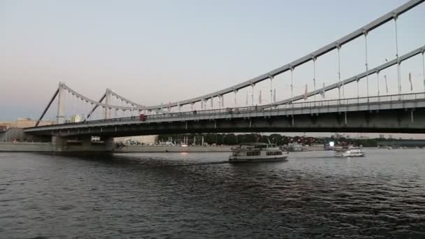 Москва Серпня 2018 Річці Москва Москва Кримський Міст Або Міст — стокове відео