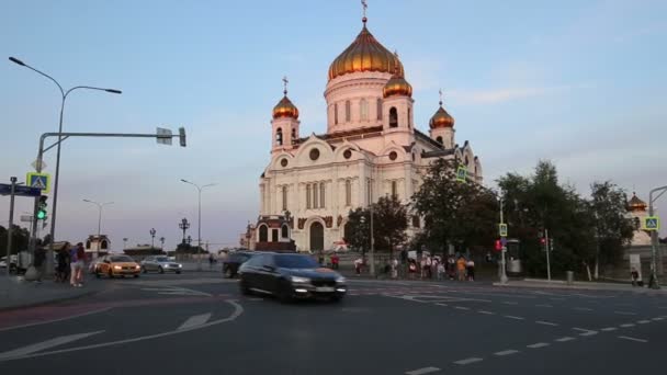 Moskova Rusya Ağustos 2018 Mesih Katedrali Gece Moskova Rusya Federasyonu — Stok video