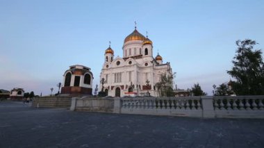 Moskova, Rusya 17 Ağustos 2018: Mesih İsa Katedrali (gece), Moskova, Rusya Federasyonu 