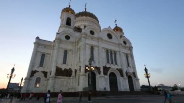 Moskova, Rusya 17 Ağustos 2018: Mesih İsa Katedrali (gece), Moskova, Rusya Federasyonu 