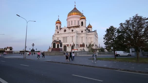Moskwa Rosja Sierpień 2018 Chrystusa Zbawiciela Katedry Nocy Moskwa Rosja — Wideo stockowe