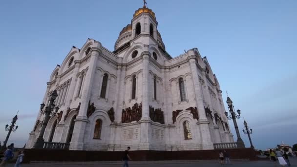 Mosca Russia Agosto 2018 Cattedrale Cristo Salvatore Notte Mosca Russia — Video Stock