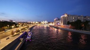 Moskova, Rusya 11 Ağustos 2018: Görünümü Kremlin ve Moskova Nehri, Moskova, Rusya - Moskova'nın en popüler görünümü 