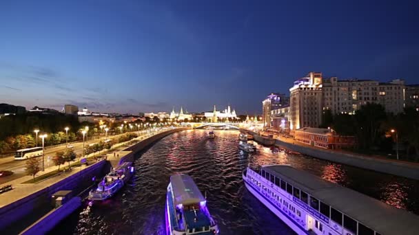 Μόσχα Ρωσία Αυγούστου 2018 Θέα Στο Κρεμλίνο Και Ποταμός Moskva — Αρχείο Βίντεο