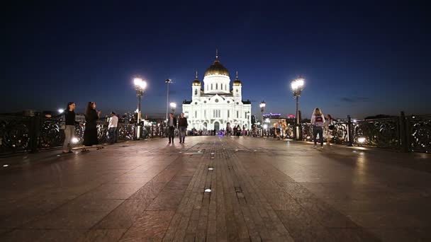 Moscú Rusia Agosto 2018 Catedral Cristo Salvador Por Noche Moscú — Vídeos de Stock