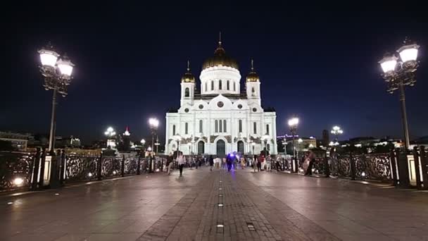 Moscú Rusia Agosto 2018 Catedral Cristo Salvador Por Noche Moscú — Vídeos de Stock